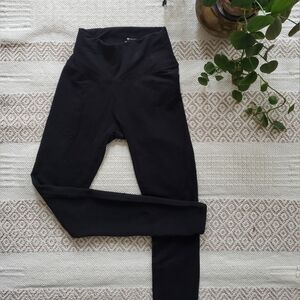 Black Cotton Blend Leggings